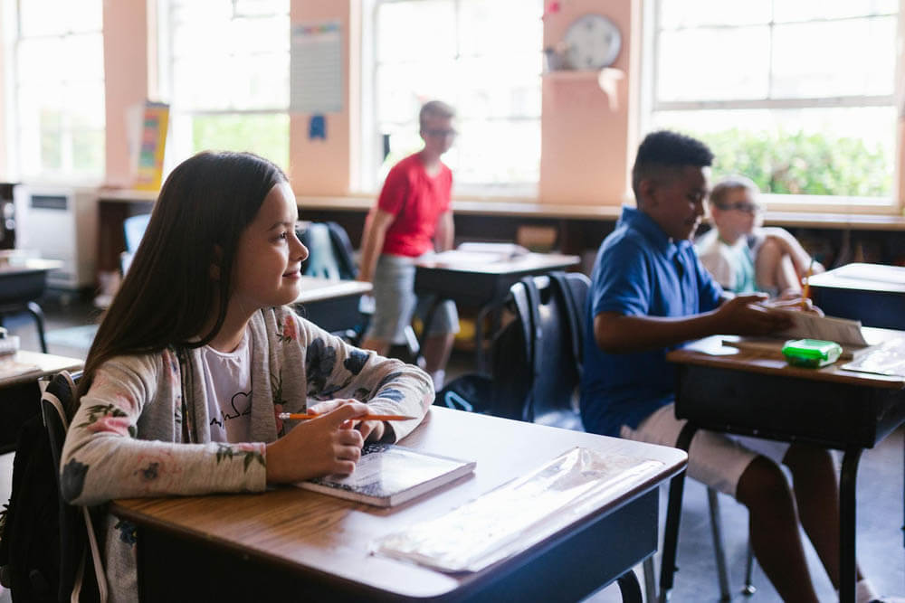 students listening