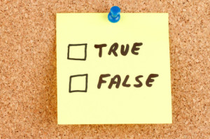 board with true or false representing dyslexia myths