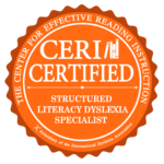 ceri badge earned as a structured literacy dyslexia specialist