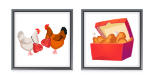 An example of syntax: “a boxing chicken” versus “a box of chicken”