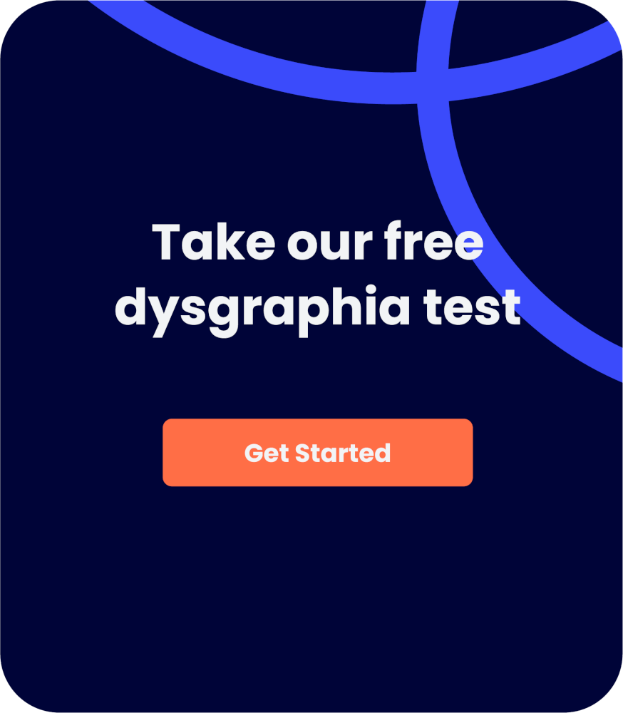 free dysgraphia test box